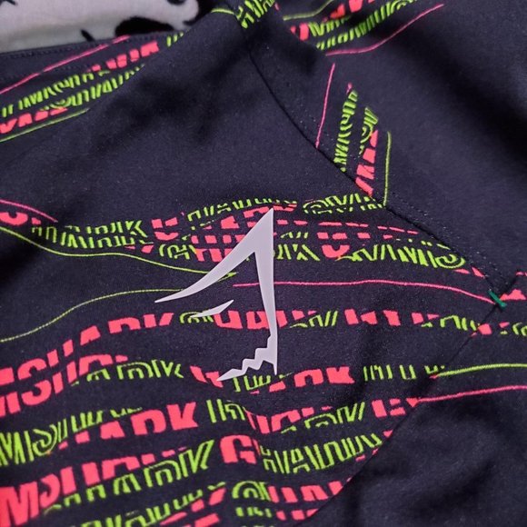 Gymshark Women Pants XS Black Leggings Geometric Logo Graphic Print 25" Inseam‎ - Picture 8 of 8